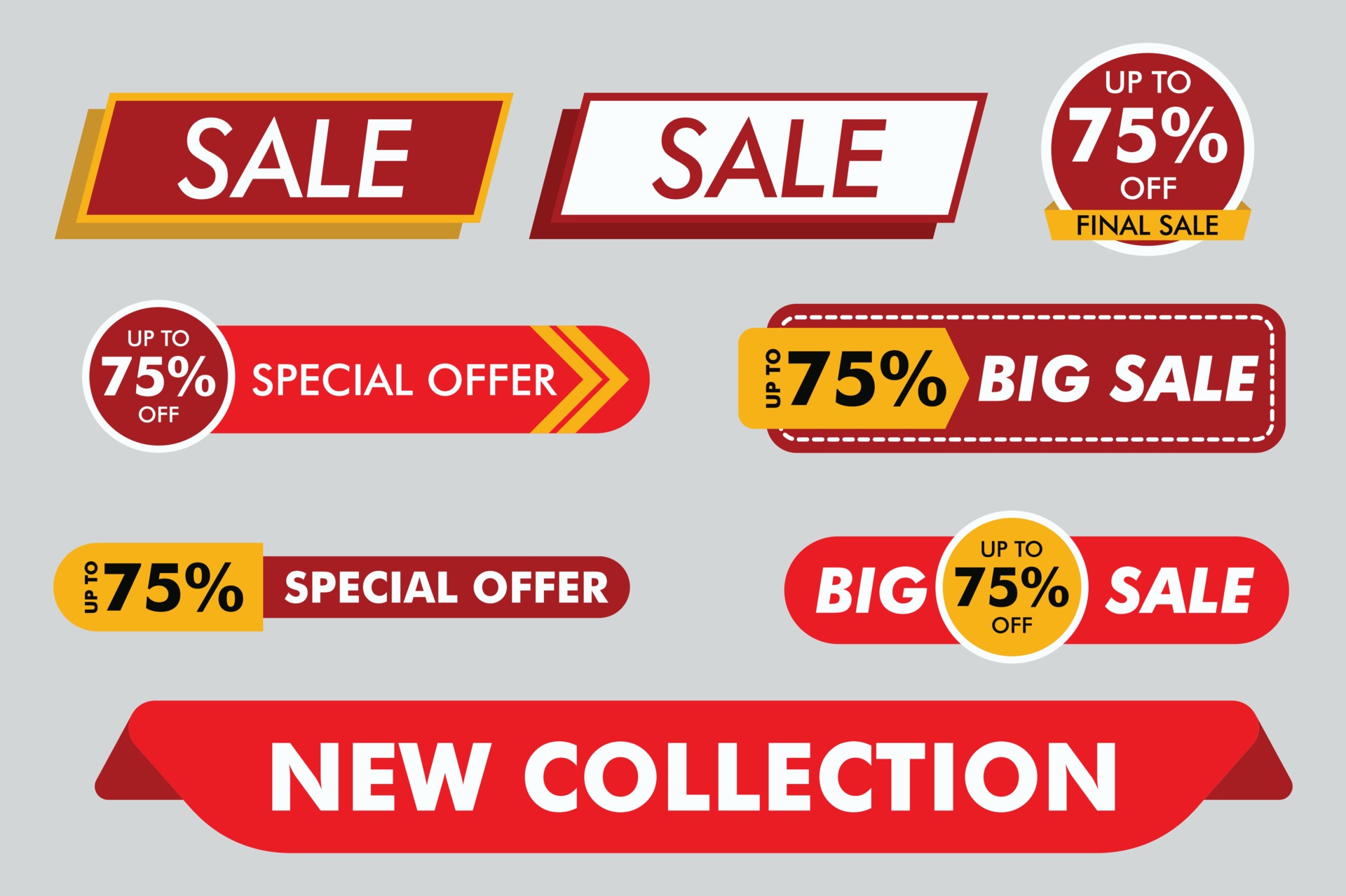 Modern sale stickers and tags colorful collection 3237155 Vector Art at