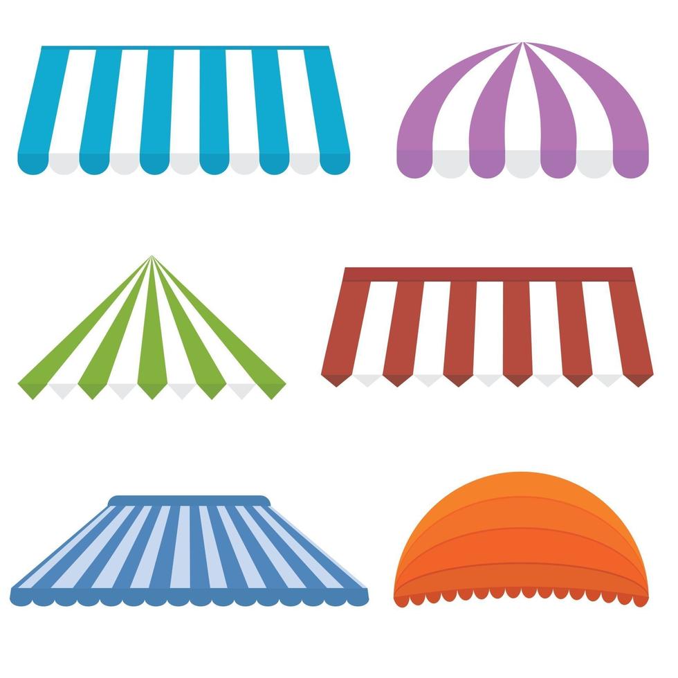 canopy design illustration set, color isolated illustration vector