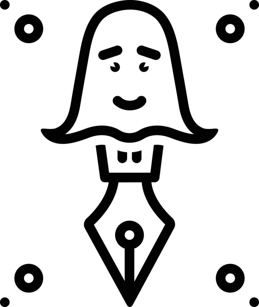 Line icon for ghostwriter vector