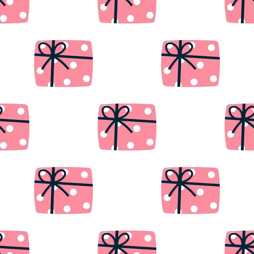 Wrapped Christmas Presents Seamless Repeat Vector Pattern