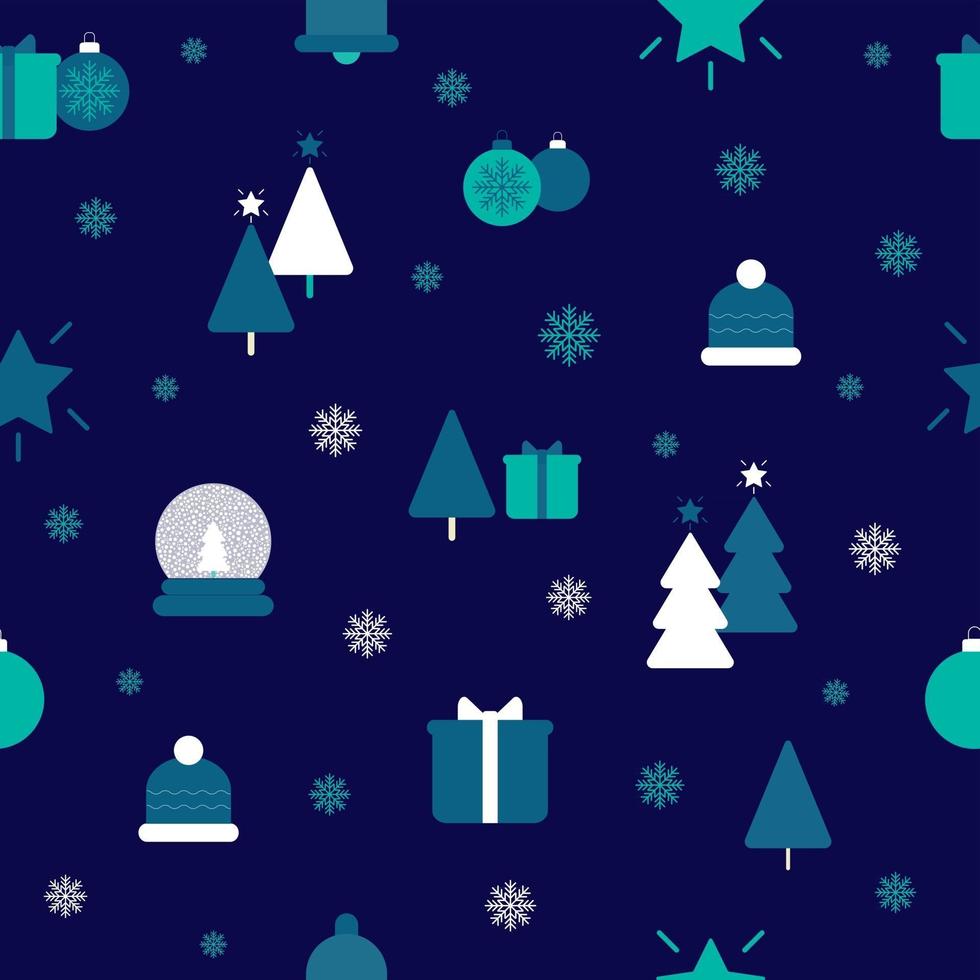 Christmas Ornaments Seamless Repeat Vector Pattern