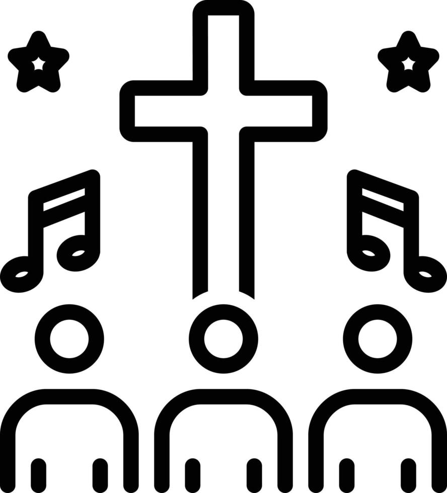 Line icon for hymn vector
