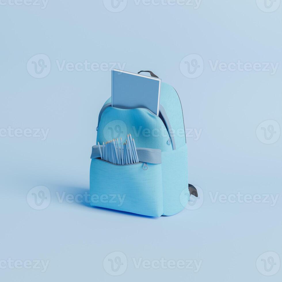 School bag with book coming out photo