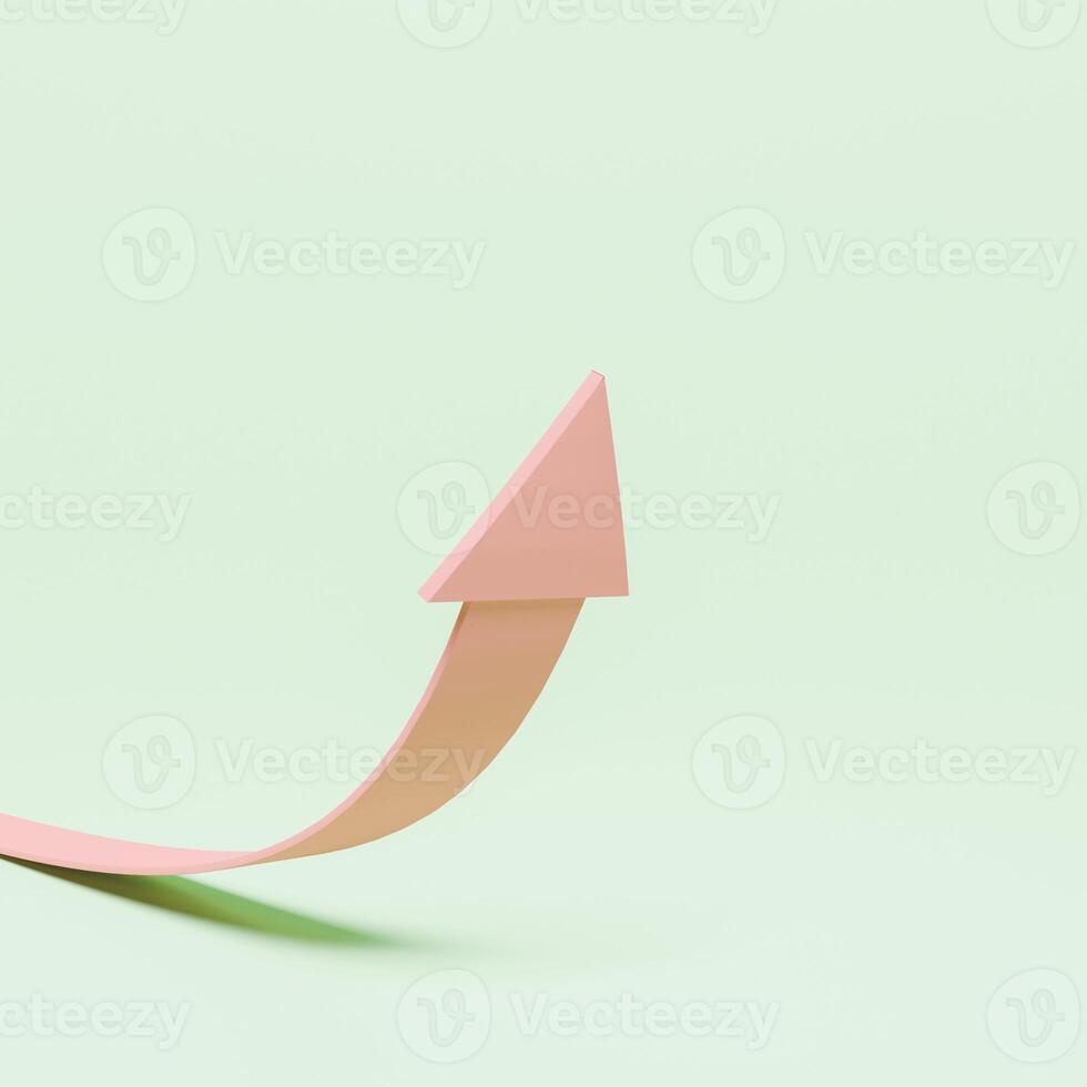 Minimalist upward 3d arrow photo