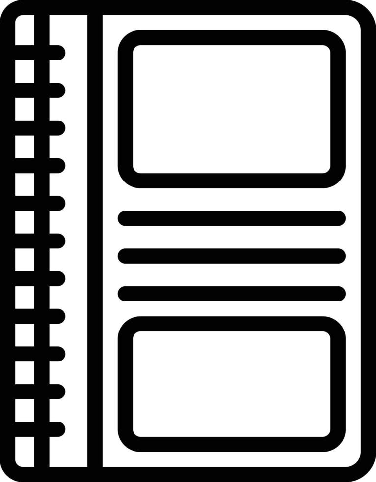 Line icon for notebook vector