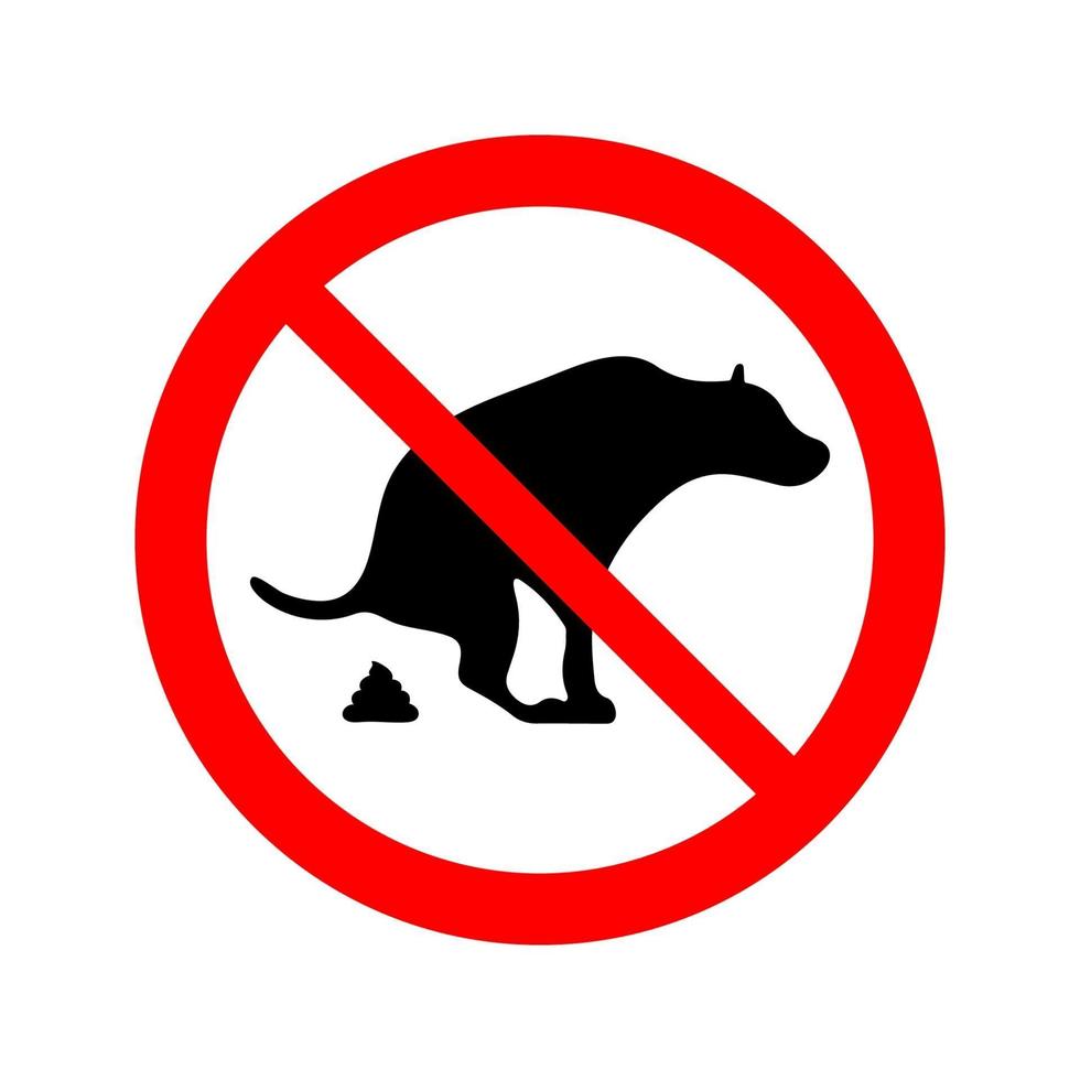 Dog pooping prohibition sign vector information table