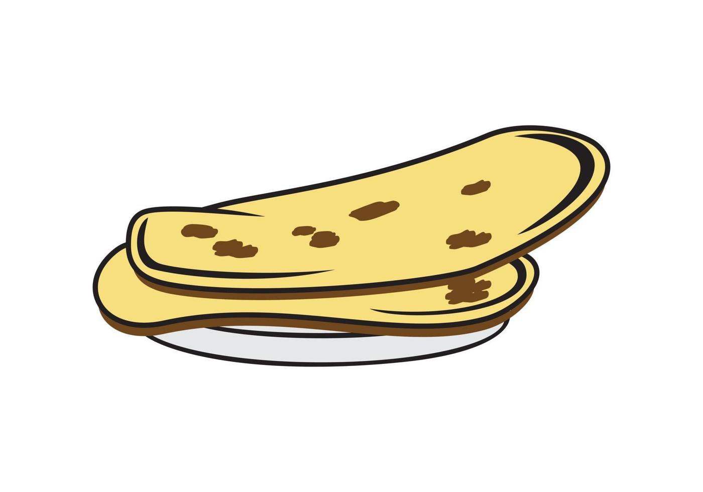 Indian prata bread design illustration vector