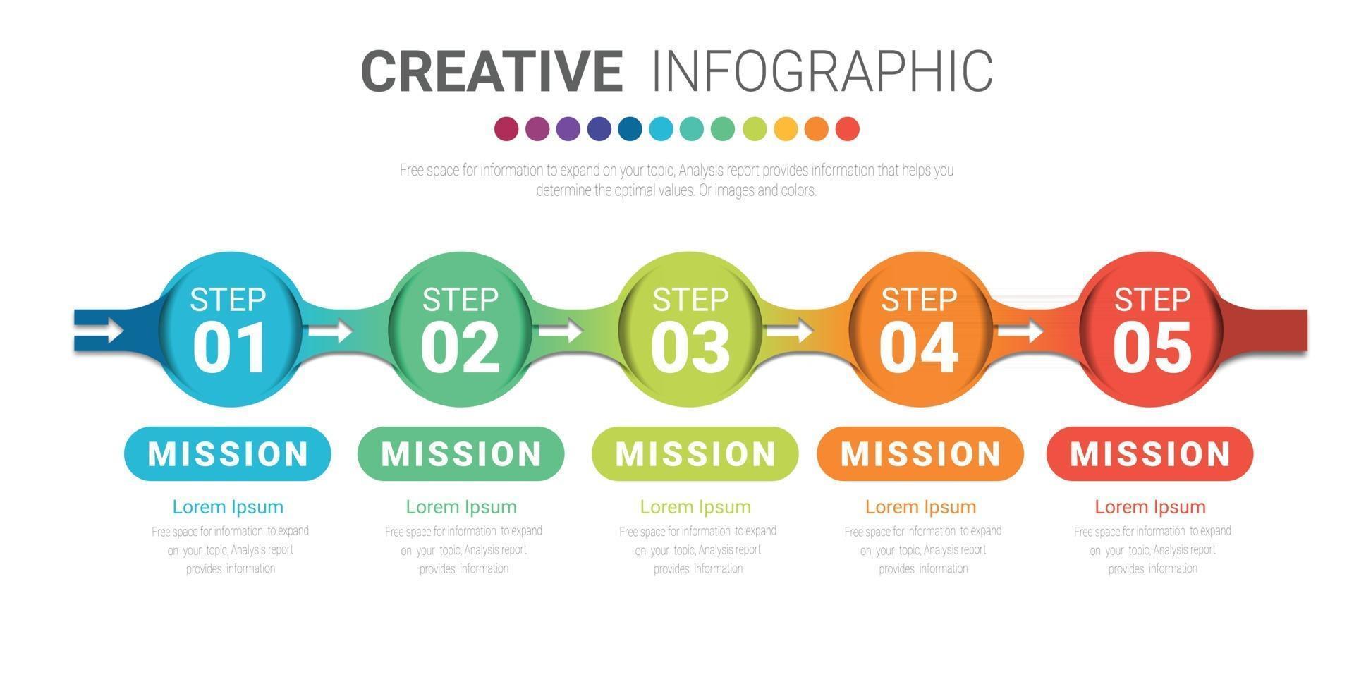 Timeline infographic template with 5 options vector