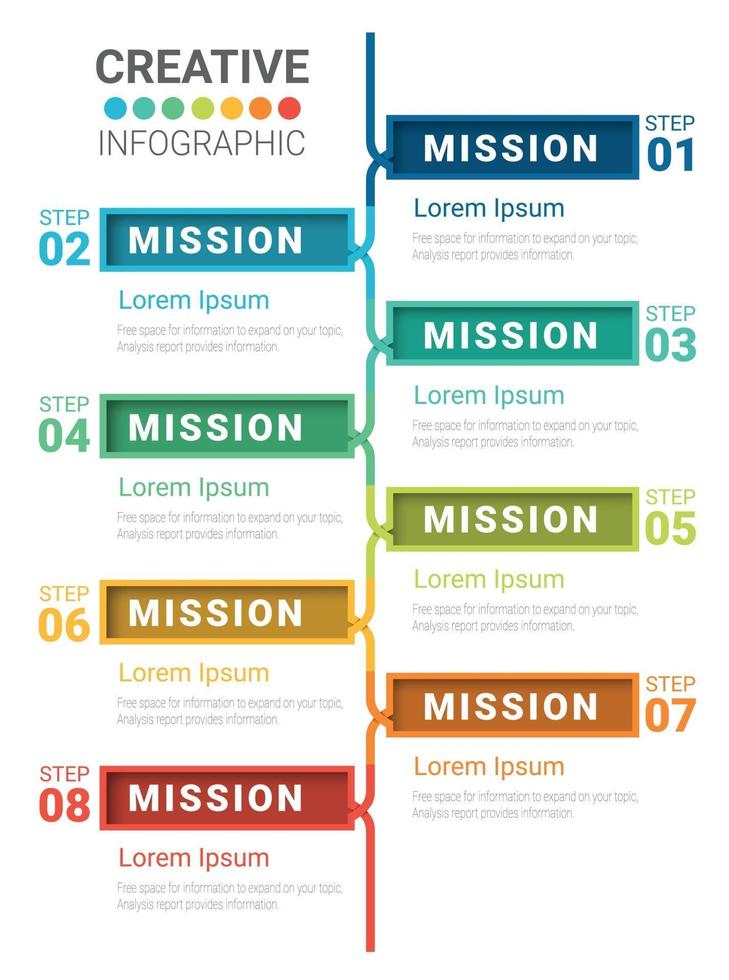 Infographic design template with numbers 8 option vector