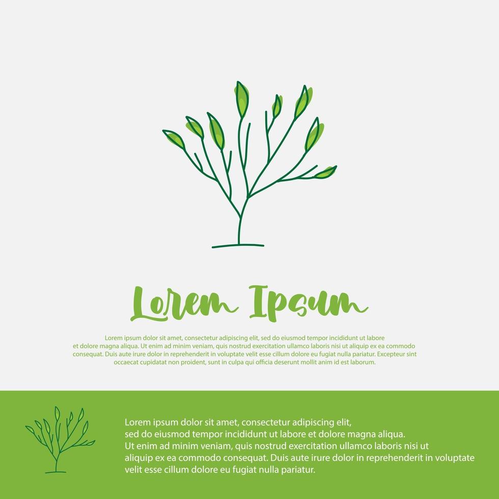 herbal tree simple illustration vector