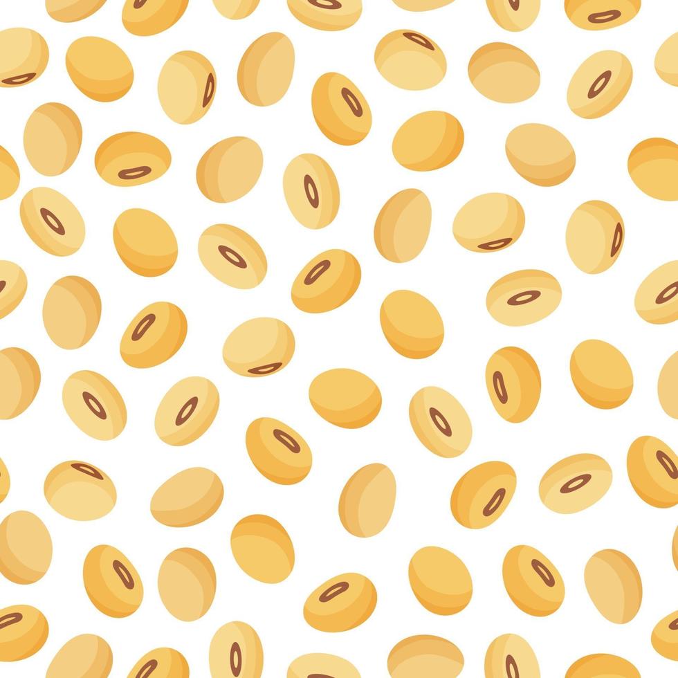 Soybean vector cartoon seamless pattern for farmer market design