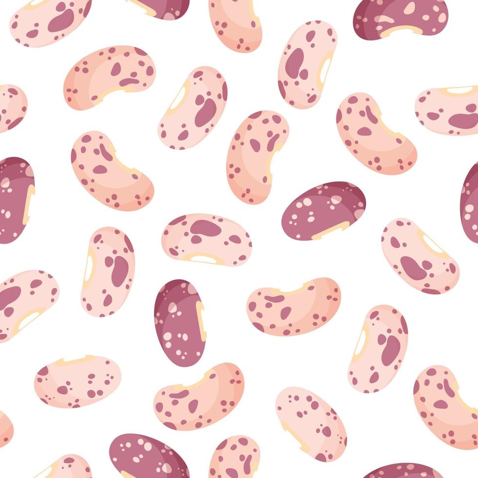 Roman beans vector cartoon seamless pattern for farmer market design