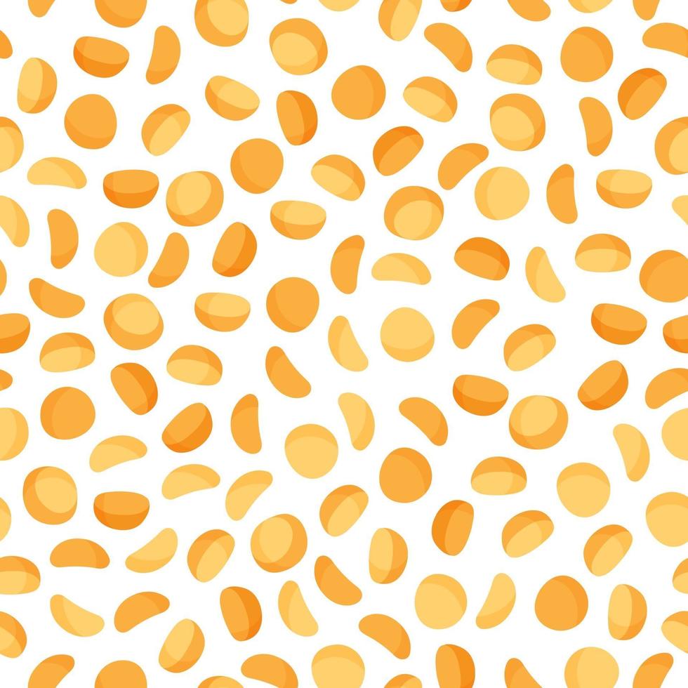 Yellow split peas vector cartoon seamless pattern for farmer design