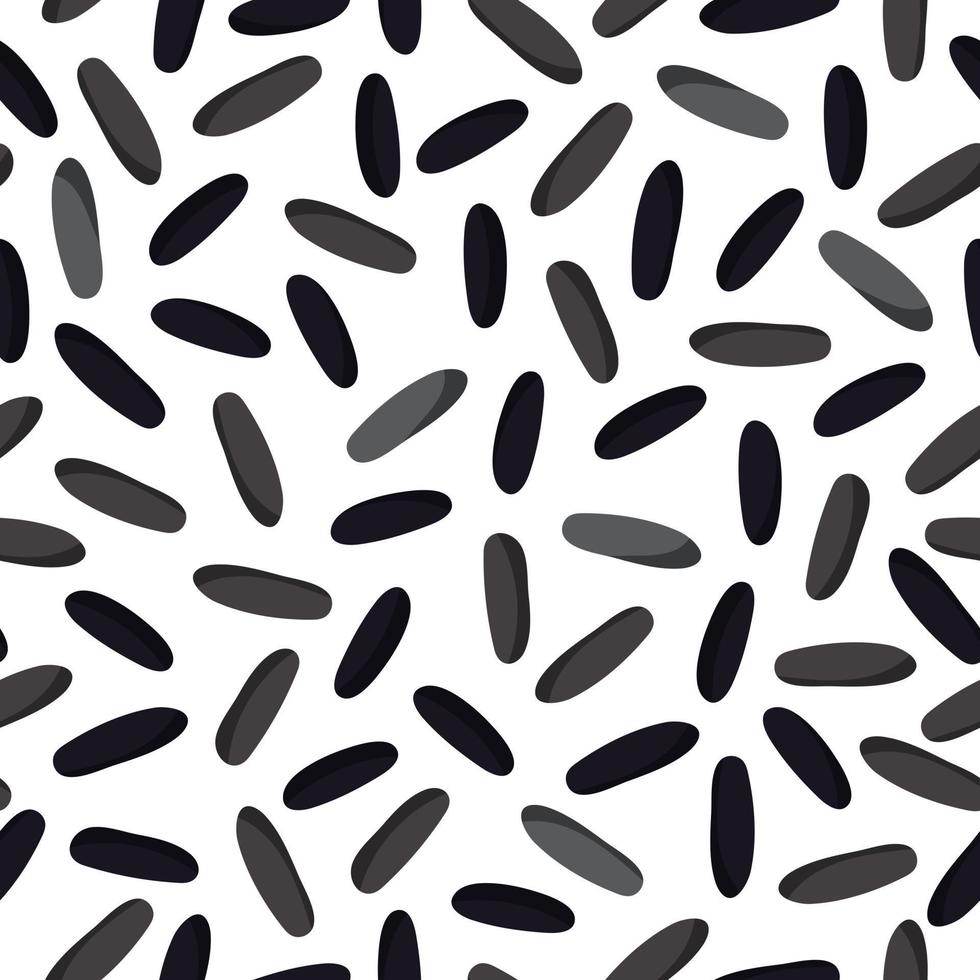 Black wild rice vector cartoon seamless pattern for farmer design
