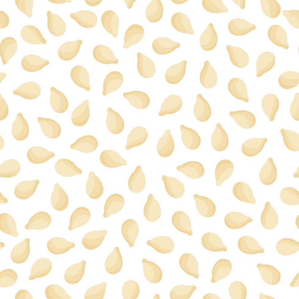 White sesame vector cartoon seamless pattern for farmer market design