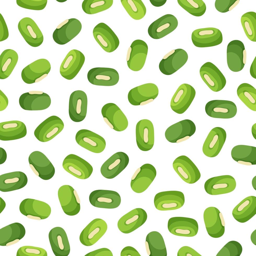 Mung beans vector cartoon seamless pattern for farmer market design