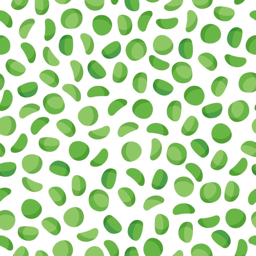 Patrón transparente de dibujos animados de vector de guisantes verdes para diseño de granjero