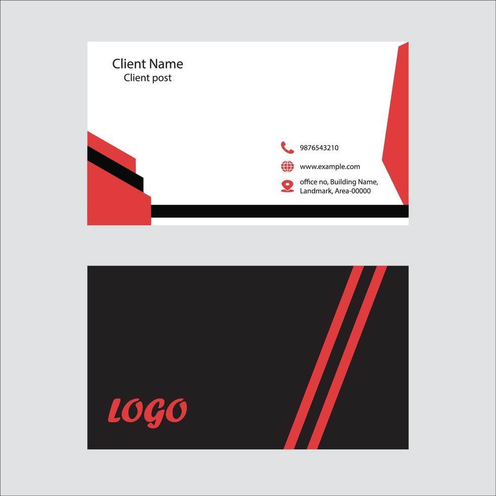 two side business card, fully editable modern flat style business card vector