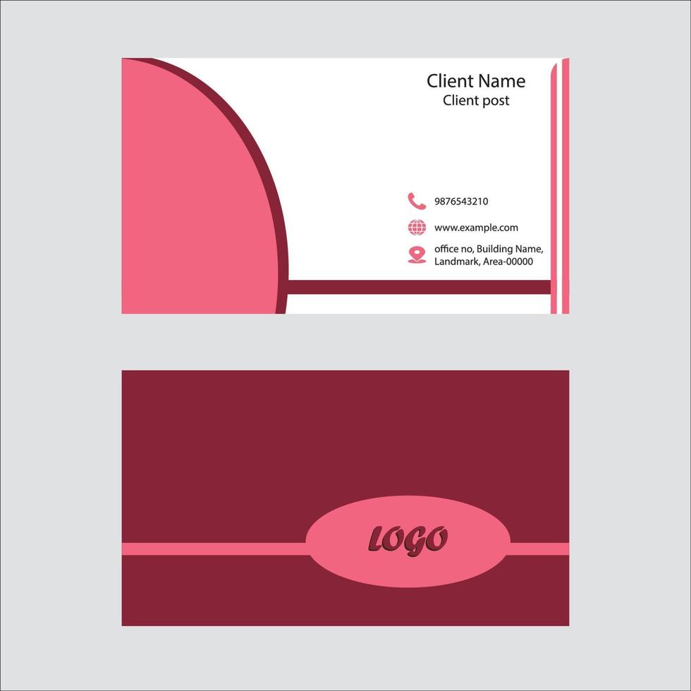 two side business card, fully editable modern flat style business card vector