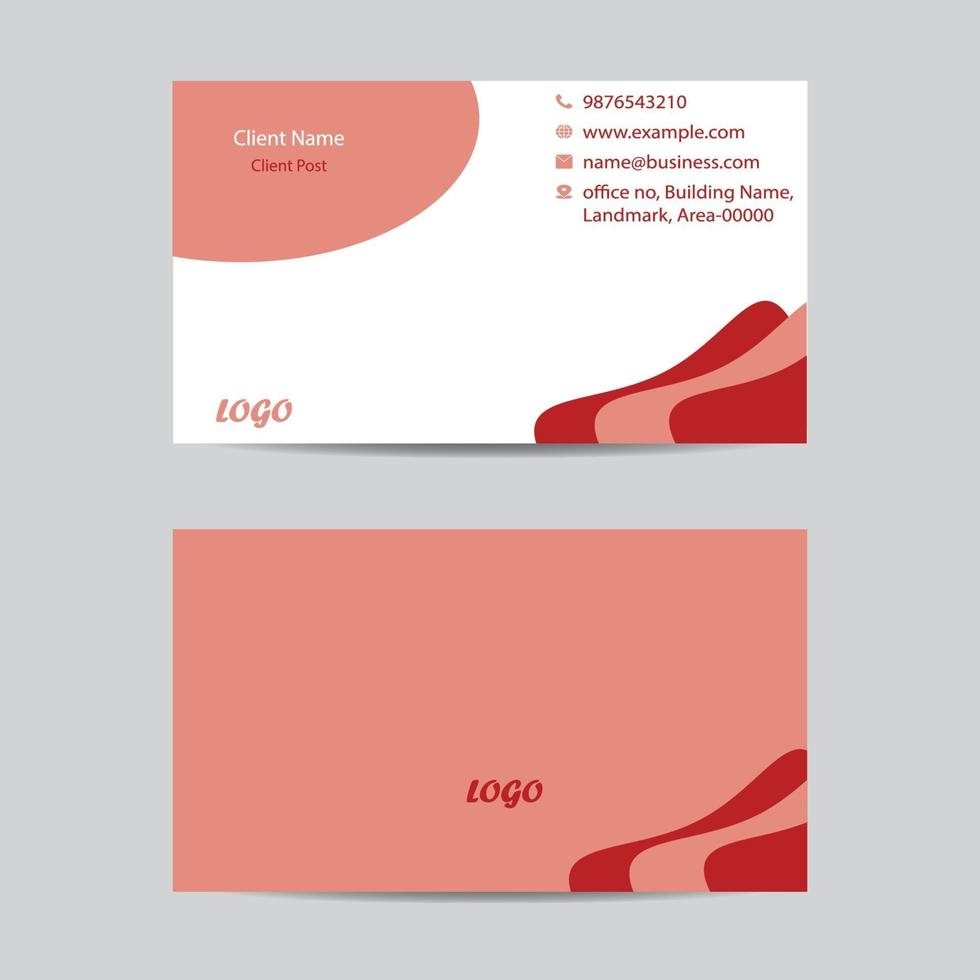 two side business card, fully editable modern flat style business card vector