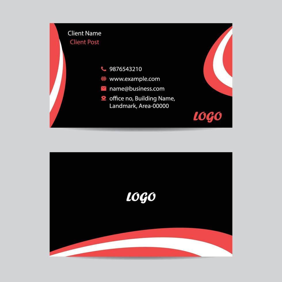 two side business card, fully editable modern flat style business card vector