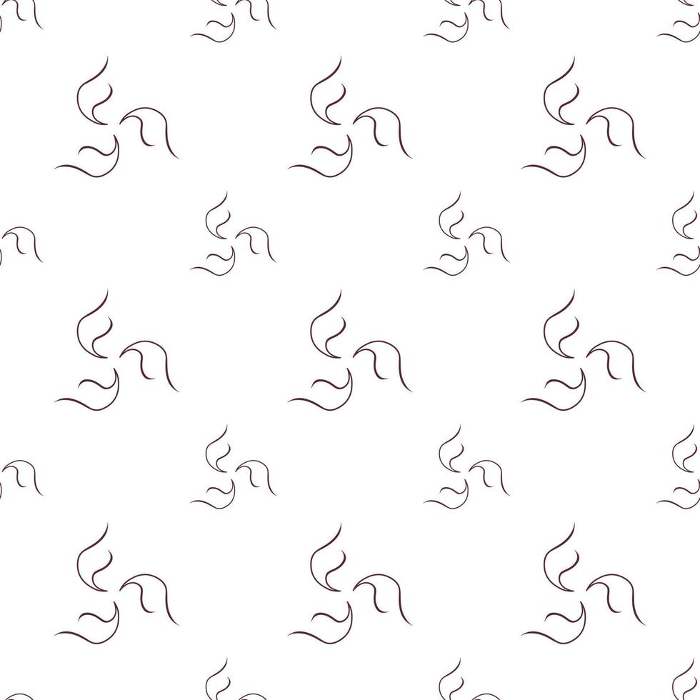 Single colored hand drawn repeat pattern on transparent background vector