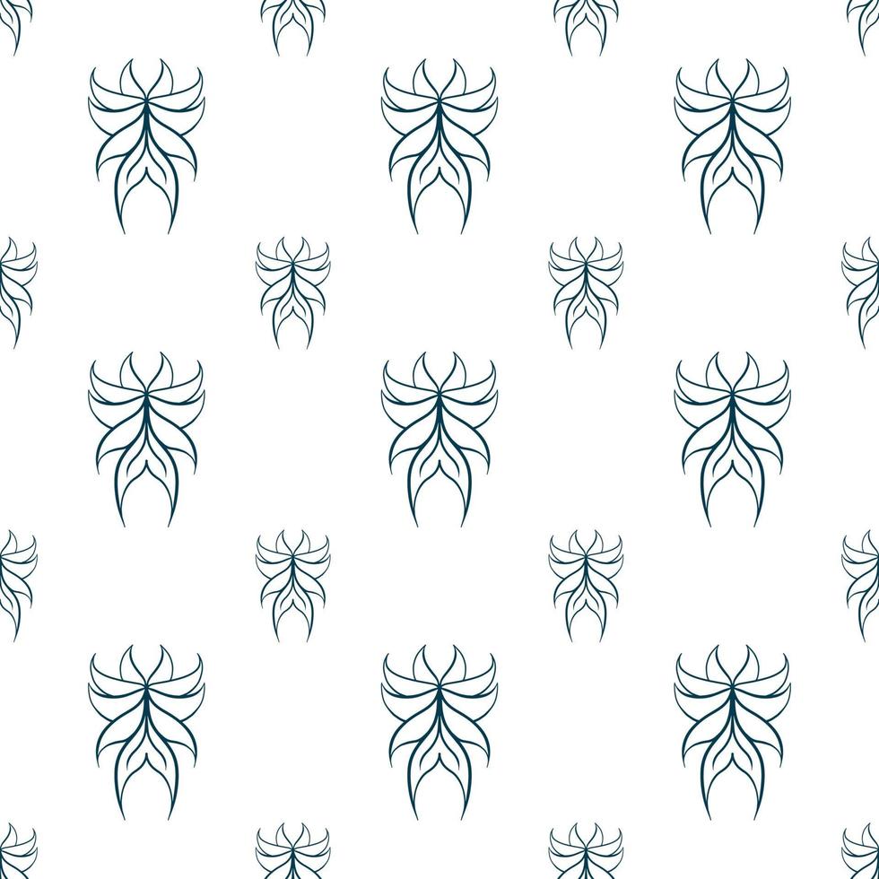 Single colored hand drawn repeat pattern on transparent background vector