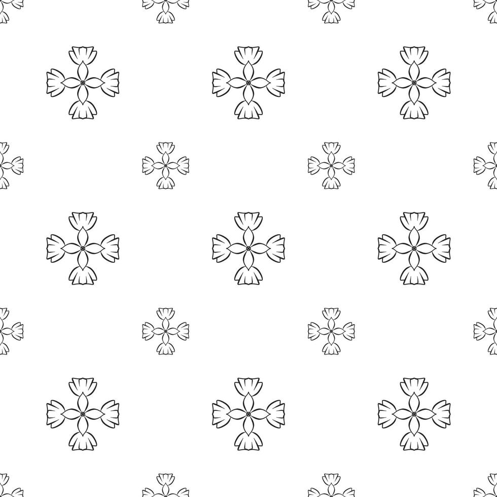 Single colored hand drawn repeat pattern on transparent background vector