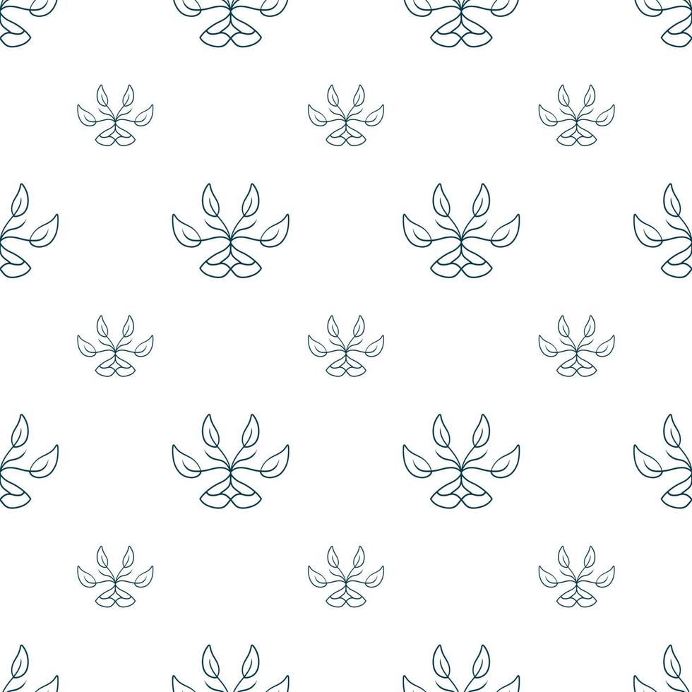 Single colored hand drawn repeat pattern on transparent background vector