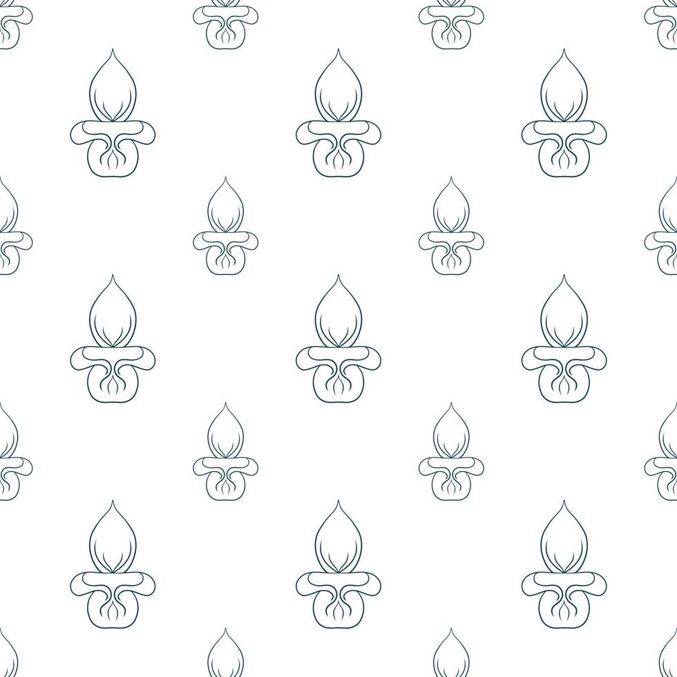 Single colored hand drawn repeat pattern on transparent background vector