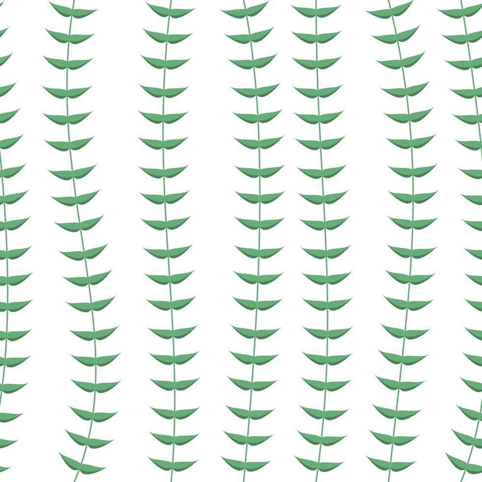 fabric pattern- simple flat leaves and branch repeat pattern vector