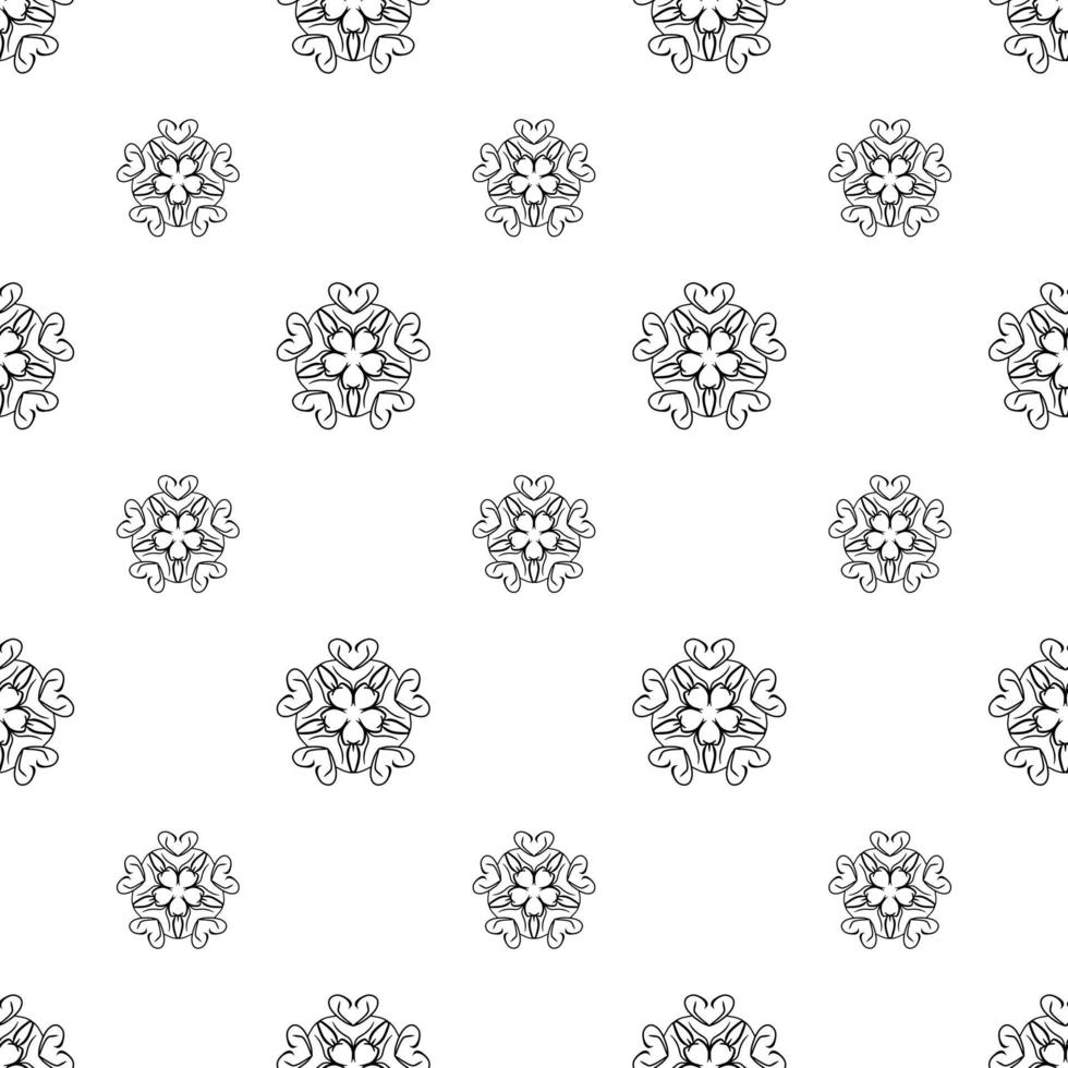 Single colored hand drawn repeat pattern on transparent background vector