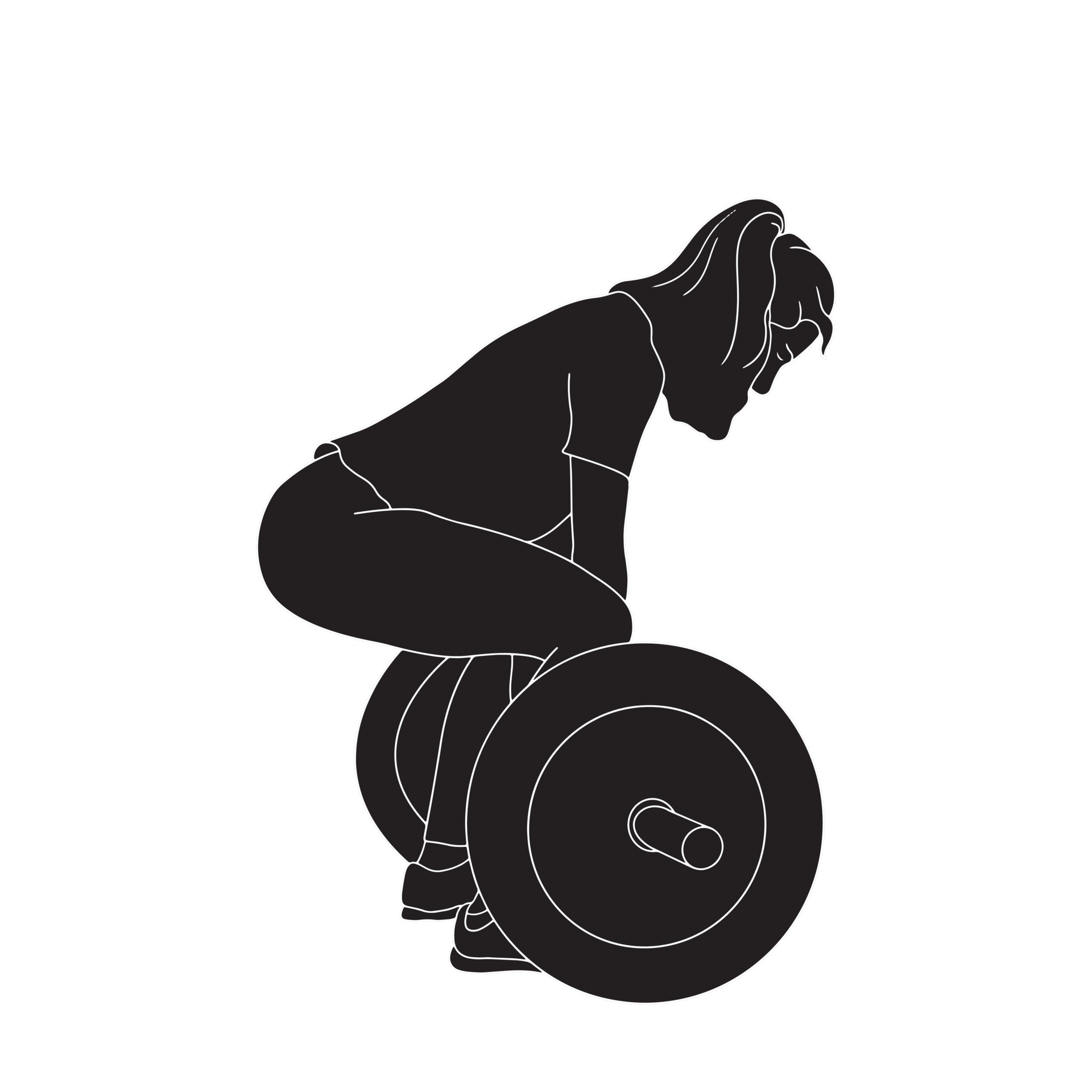 silhouette - women in the gym with heavy weight barbell 3238169 Vector Art  at Vecteezy