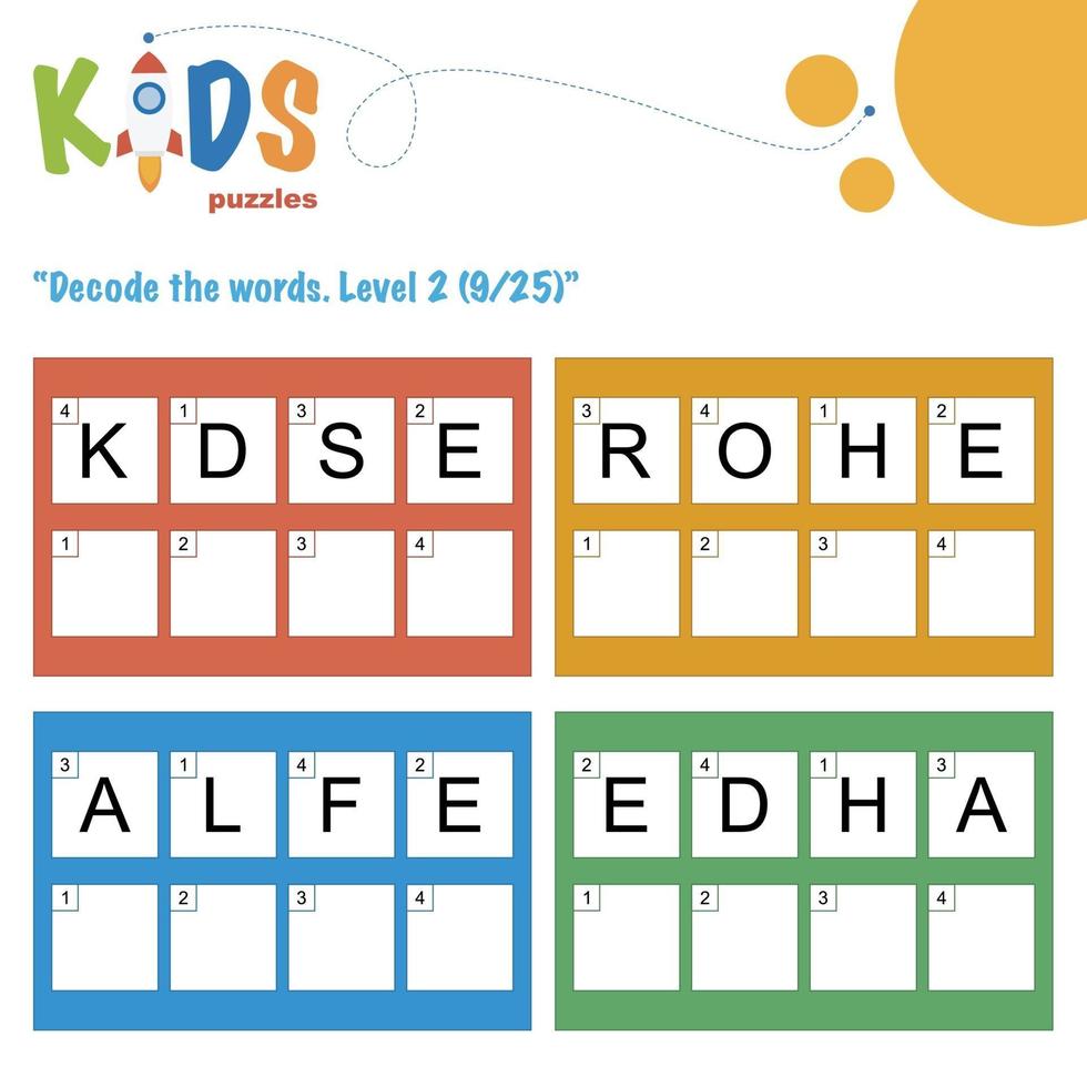 Decode the hidden words. Easy logical printable worksheet ...