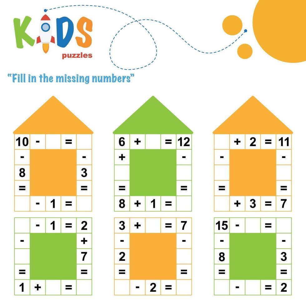 Fill in the missing numbers, printable math worksheet vector