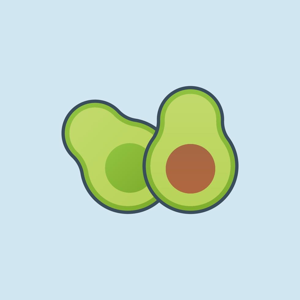 Ilustración de icono de vector de fruta de aguacate