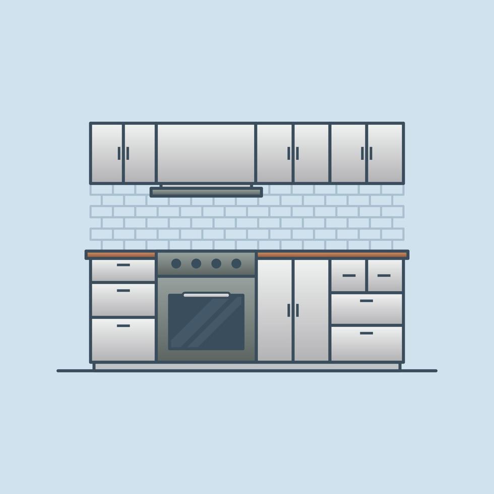 kitchen interior design vector