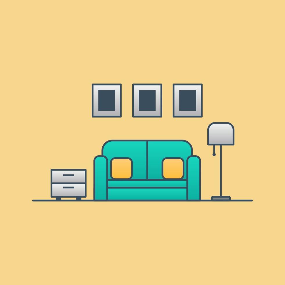 Living room design illustration vector