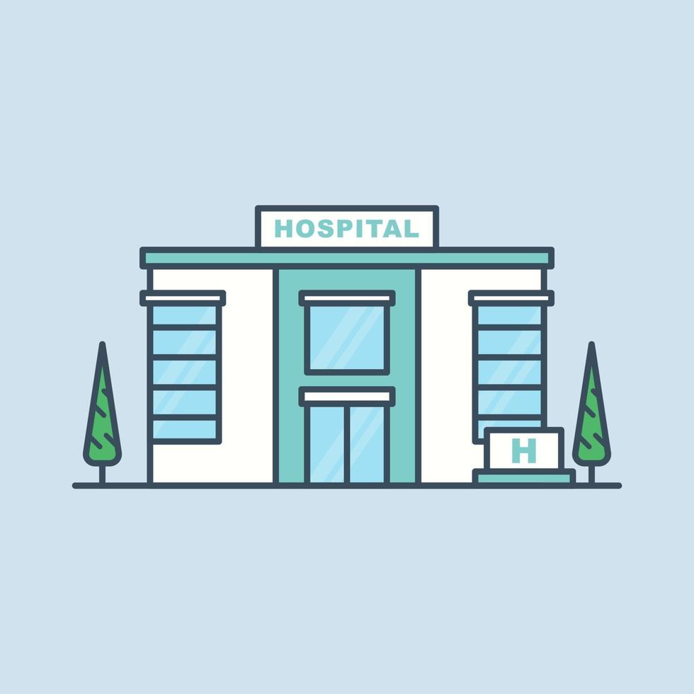 ilustración de icono de vector de edificio de hospital