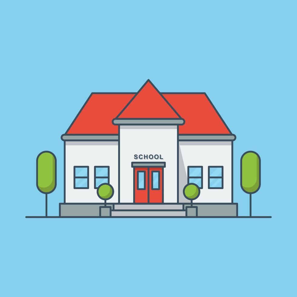 School building vector illustration