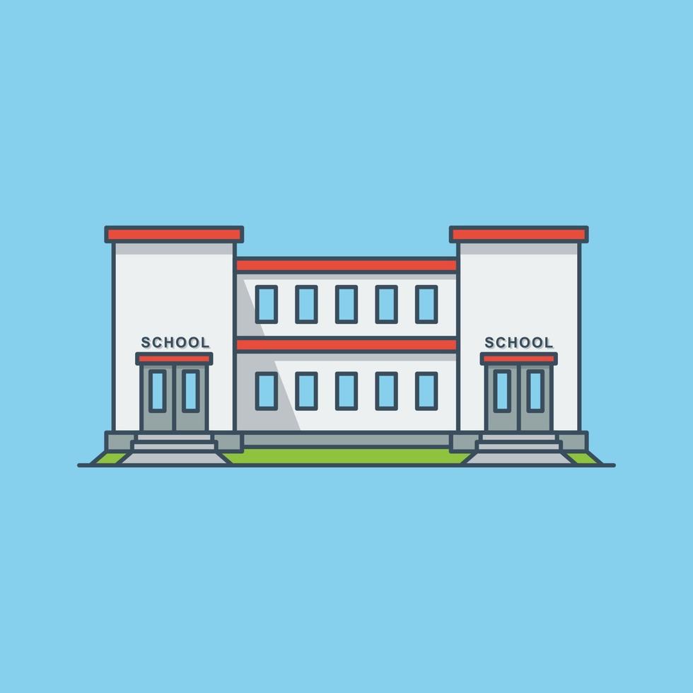 School building vector illustration