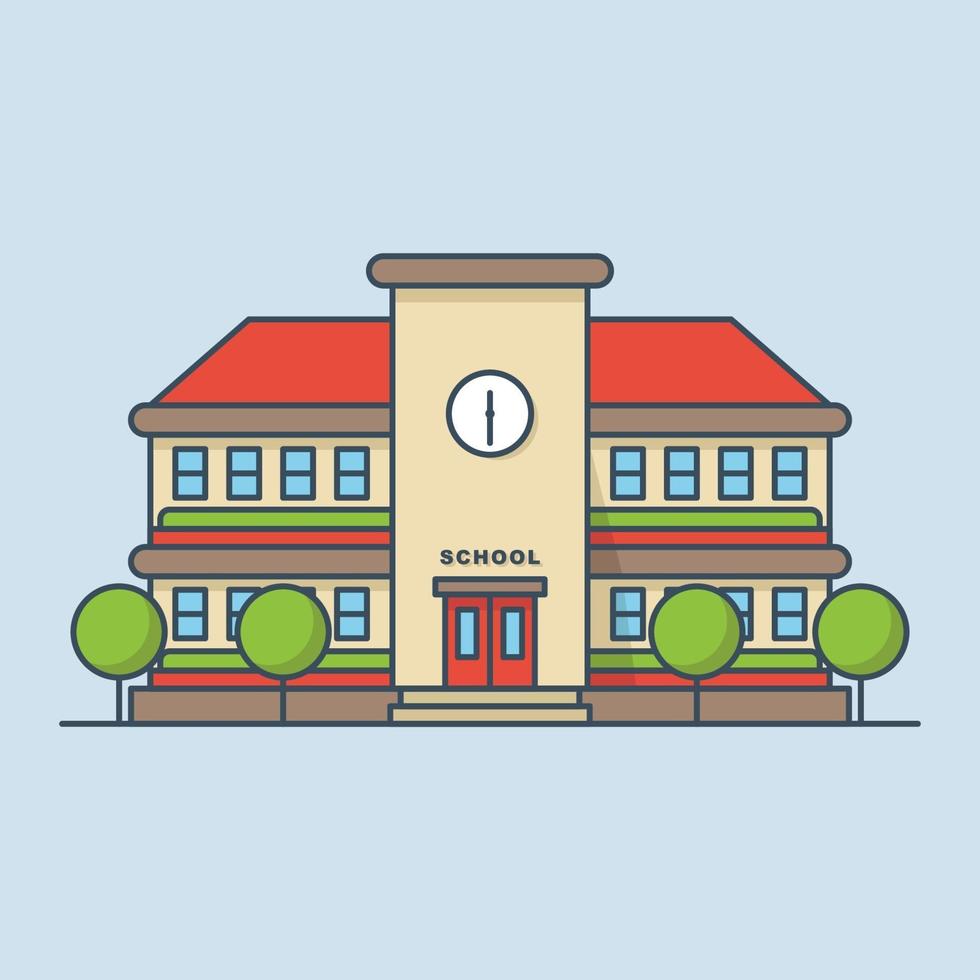 School building vector illustration