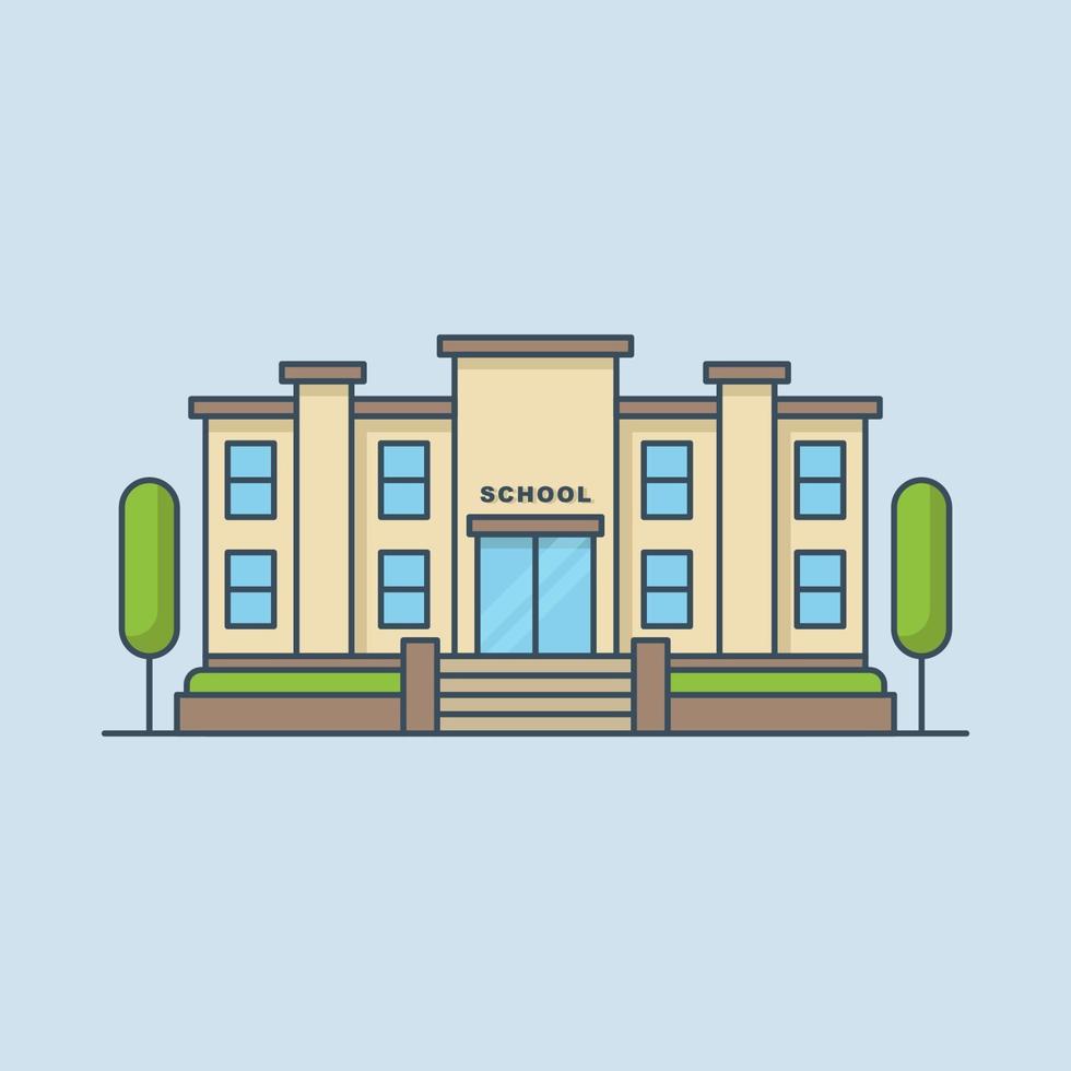 School building vector illustration