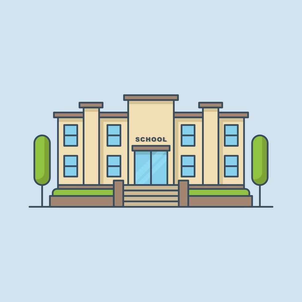 ilustración de vector de edificio de escuela