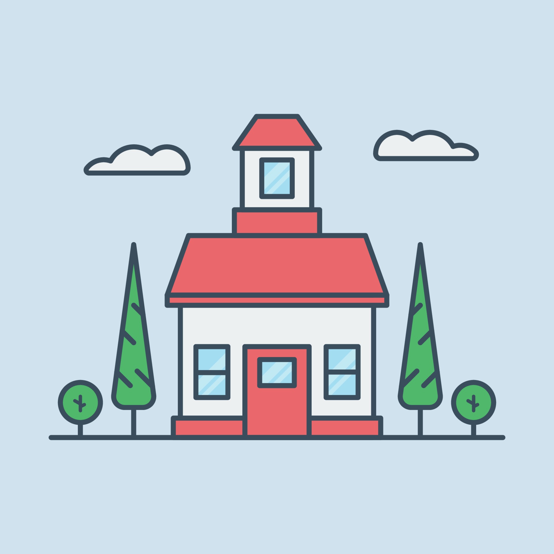 School house vector icon illustration 3238329 Vector Art at Vecteezy