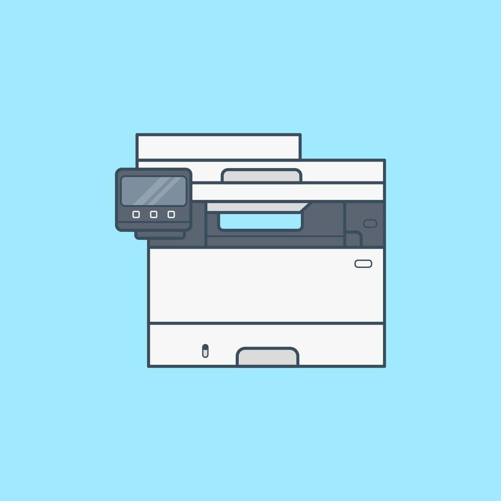Ilustración de icono de vector de impresora