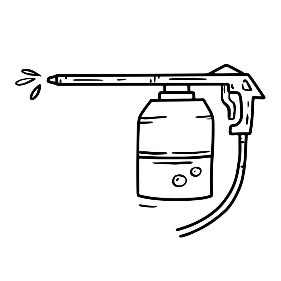 High pressure washer for car engine, hose with pump and gun vector