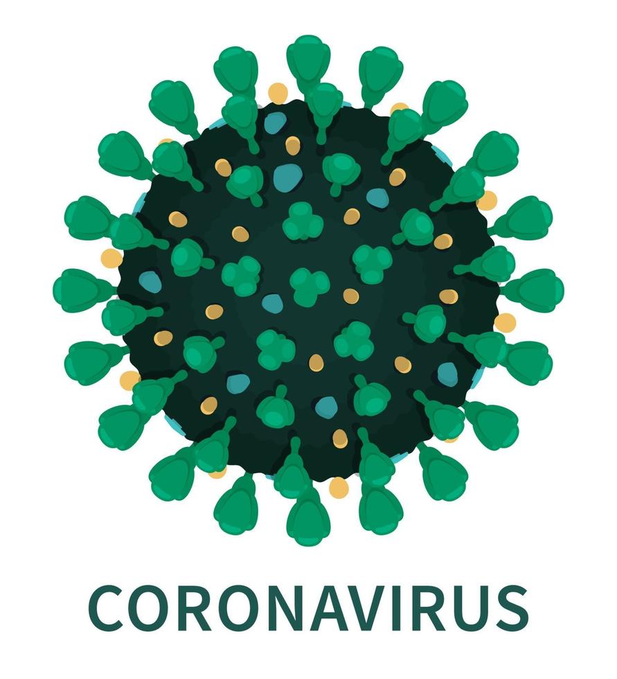 External close up structure of coronavirus COVID19 vector