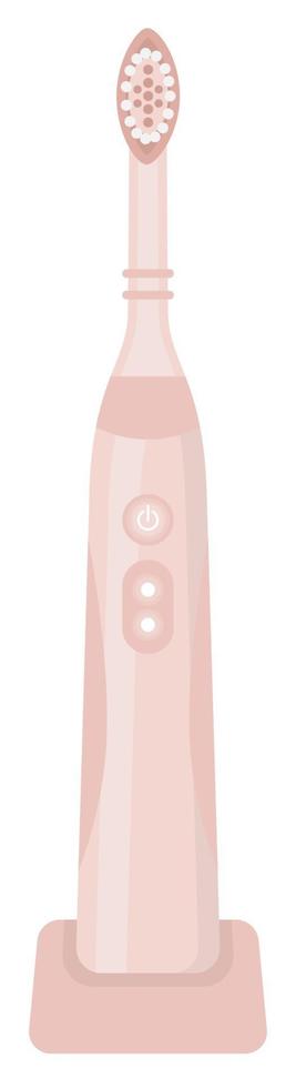 Pink electric toothbrush oral care hygiene tool vector