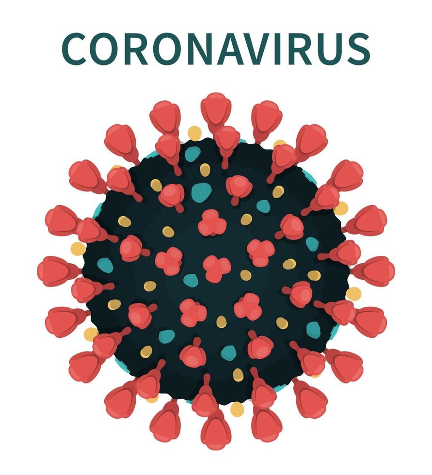 la estructura del coronavirus covid-19 con picos vector